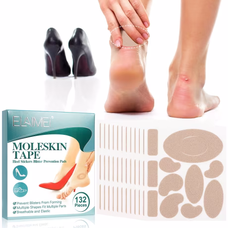 132piece Foot Care Moleskin Pads Knit Mole Skin Patches Heel Stickers Blister Prevention Pads