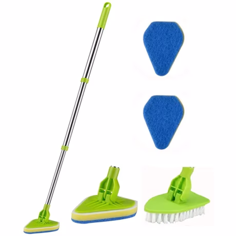 2 In 1 Long Extendable Tub And Tile Scrubber Sponge Brush Bathroom Bathtub Shower Scrubber Cleaning