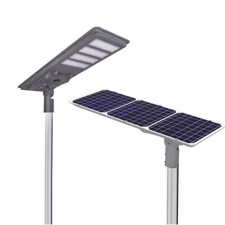 Auto Cleaning 6400 Lumens Waterproof Aluminum Integrated Two in One Solar Street Lights Ip65 Led 40w 50w with Lithium Battery