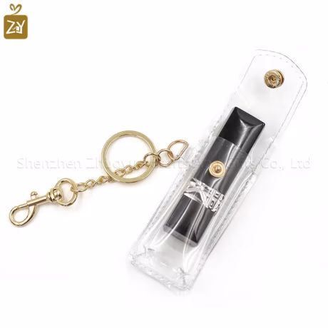 Clear on sleeve lipstick holder pvc keychain make up bag Lipstick Case