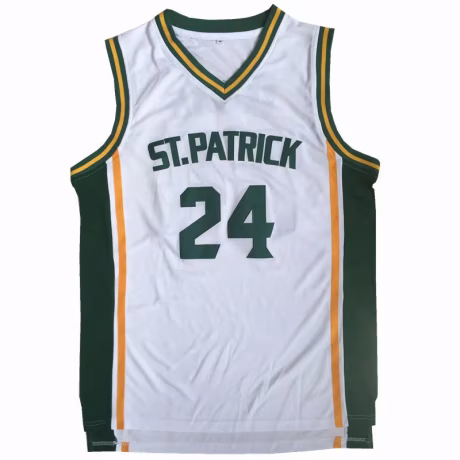 Custom Latest Design Youth Basketball Jersey ST.PATRICK #24 Kyrie Irving High School Men's Retro Sportswear Polyester for Adults