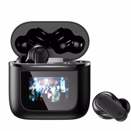 Cyboris ANC Wireless Earphones Color LED Screen TWS Earbuds Touch Active Noise Cancelling Bluetooth Headphones Sports Headset