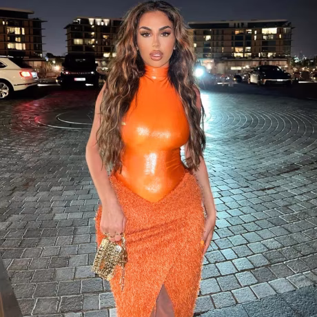 European and American women clothing 2022 autumn new sexy sleeveless Dresses Fleece Split Midi Skirt Orange Dress Two Piece Set