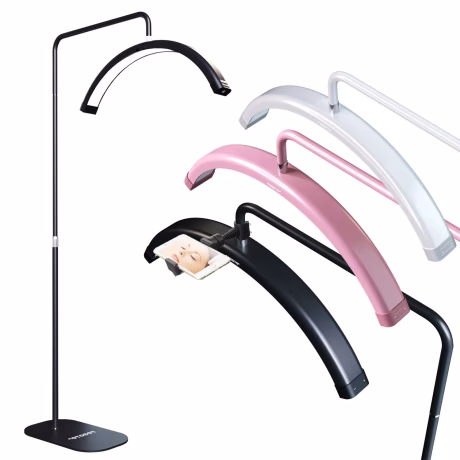 Fast Shipping Lash Extension Lighting for Beauty Skincare Eyebrows 28inch Crescent Lashes Lamp With Stand Half Moon Lashes Light