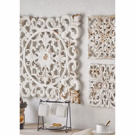 Handmade antique white wooden wall panels carved wall ornaments home decor country hangings