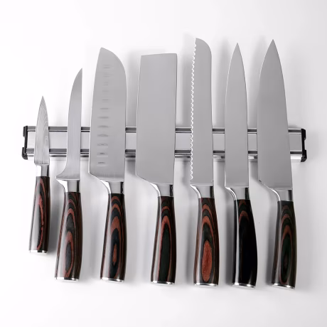 High Quality Aluminum Alloy Magnetic Knife Holder Bar Wall Fixed Hanging Metal Block For Stainless Steel Damascus Steel Knife