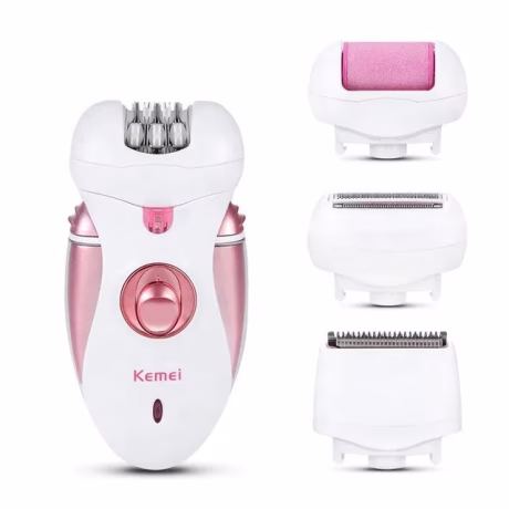 Kemei KM-2530 4 In 1 Rechargeable Hair Epilator Women Shaver Electric Feet Care Tool Lady Epilator Hair Removal Shaver Cordless
