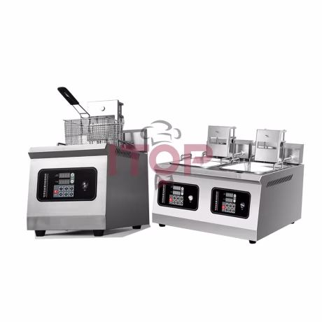 Microcomputer Control Oil Fryer Wholesale 14Lx14L Large Capacity Deep Fryer Machine Double 3.5KW*2 Electric Deep Fat Fryer