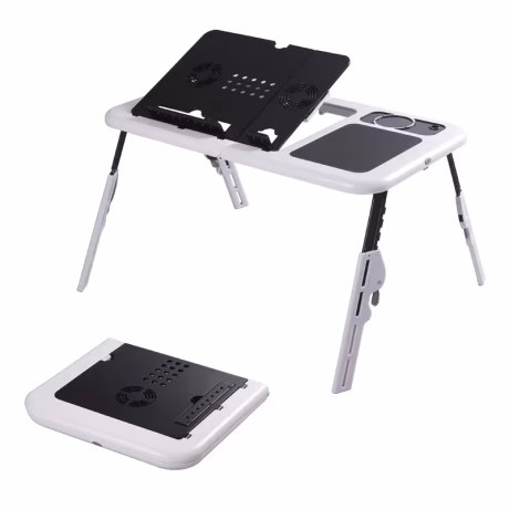 New abs plastic folding laptop table portable laptop desk with cup holder for home outdoor