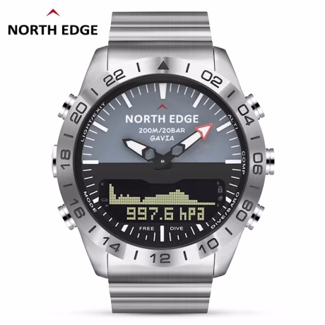 NORTH EDGE Mens Professional Diving Computer Watch Scuba Diving NDL (No Deco Time) 100M Dive Watches Altimeter Barometer