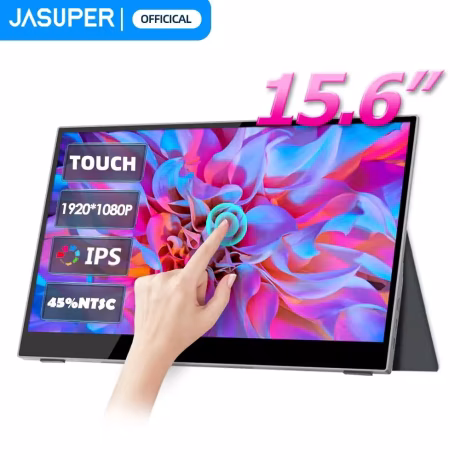 Touchscreen 15.6" Portable Monitor with Glass Surface as external screen of Computer Laptop Phone Gaming Monitor