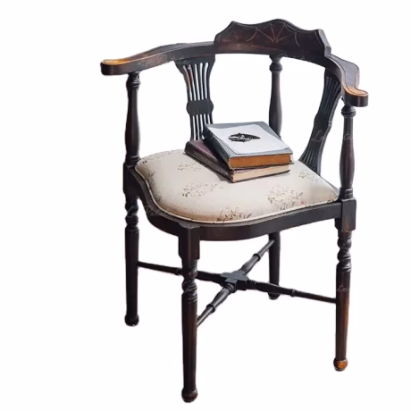 Vintage triangle chair medieval home dining room living room bedroom back to the cafe solid wood leisure chair