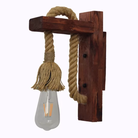 Vintage Wall Sconce Antique Retro Bedside Wall Lamp LED Light Black Color with Hemp Rope Bracket Light for Aisle Indoor WL0277