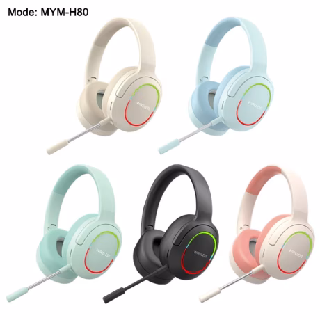 Wireless Gaming Headset with Microphone 2.4G Wireless Bluetooth USB Gamer Headphones with Mic for Laptop Computer