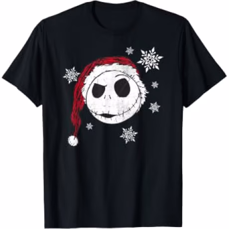 Disney Nightmare Before Christmas Snowflake Holiday Short Sleeve T-Shirt
