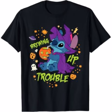 Disney Stitch Halloween Witch Costume Brewing Up Trouble T-Shirt